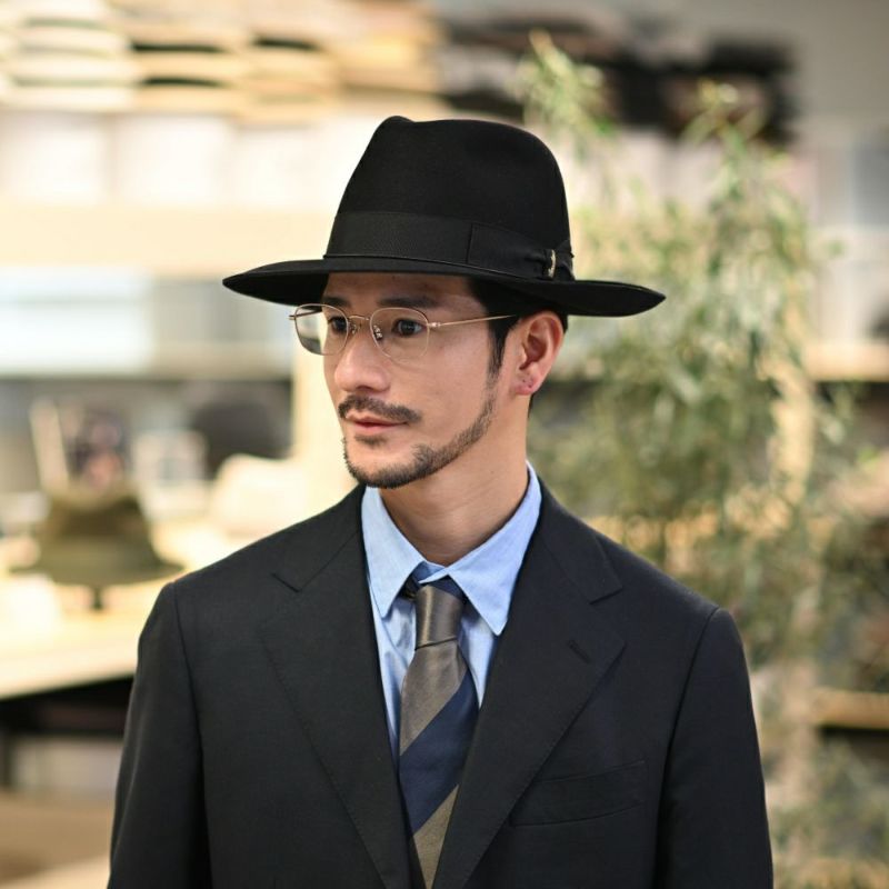 ボルサリーノのフェルトハット Q.S. Folar Rasato（Q.S. フォラール ラザート） 110757 ブラック