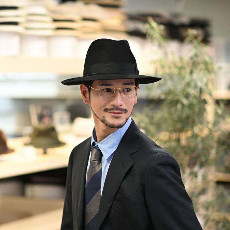 ボルサリーノのフェルトハット Q.S. Folar Rasato（Q.S. フォラール ラザート） 110757 ブラック