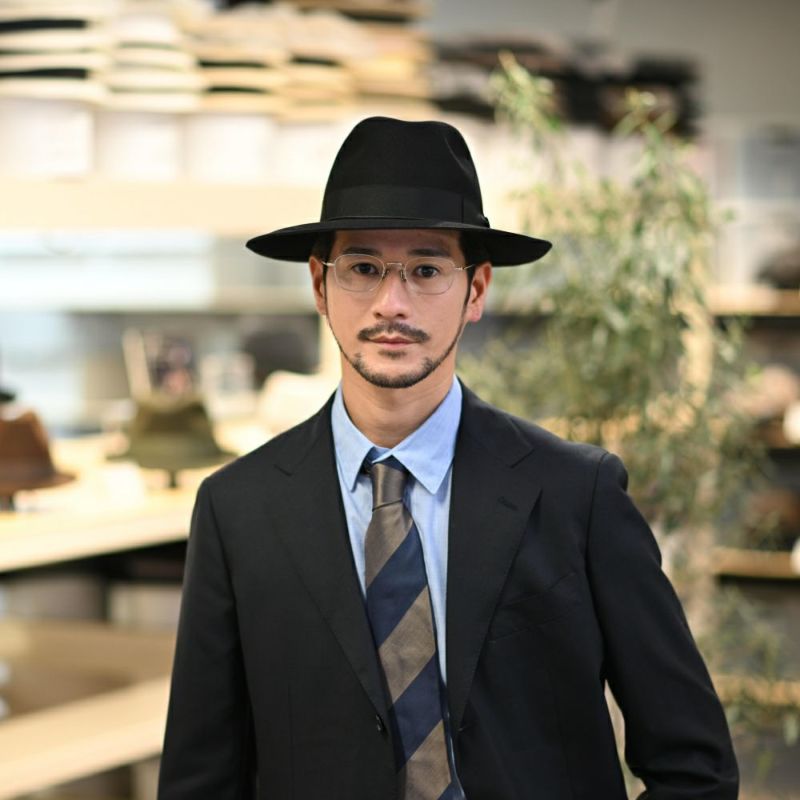 ボルサリーノのフェルトハット Q.S. Folar Rasato（Q.S. フォラール ラザート） 110757 ブラック