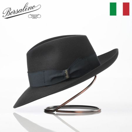 日本未発売】 グアナコ borsalino ボルサリーノ ワイド 濃灰 59