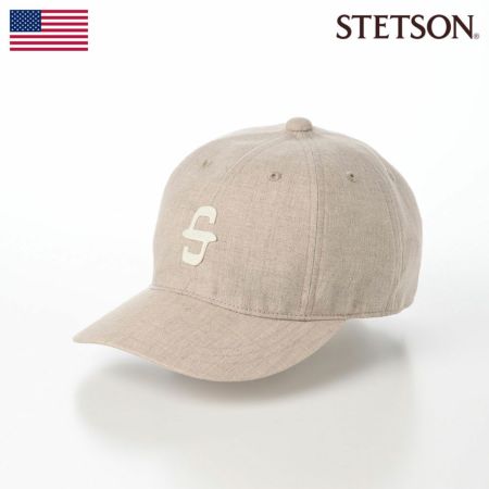 ステットソンのキャップ野球帽 LINEN CHAMBRAY INITIAL CAP（リネン シャンブレー イニシャル キャップ） SE093 ベージュ