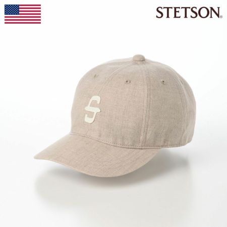 ステットソンのキャップ LINEN CHAMBRAY INITIAL CAP（リネン シャンブレー イニシャル キャップ） SE093 ベージュ