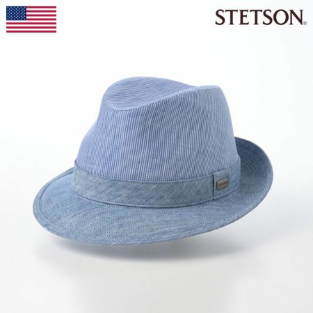 ステットソンのソフトハット SLUB BORDER HAT（スラブボーダー ハット）SE192 ブルー