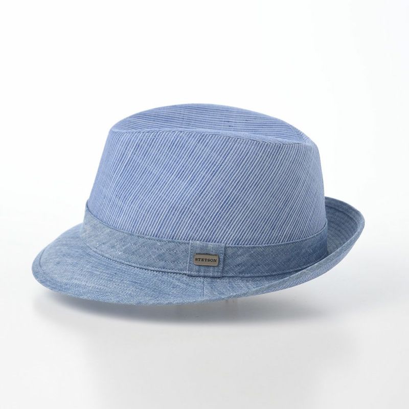 ステットソンのソフトハット SLUB BORDER HAT（スラブボーダー ハット）SE192 ブルー