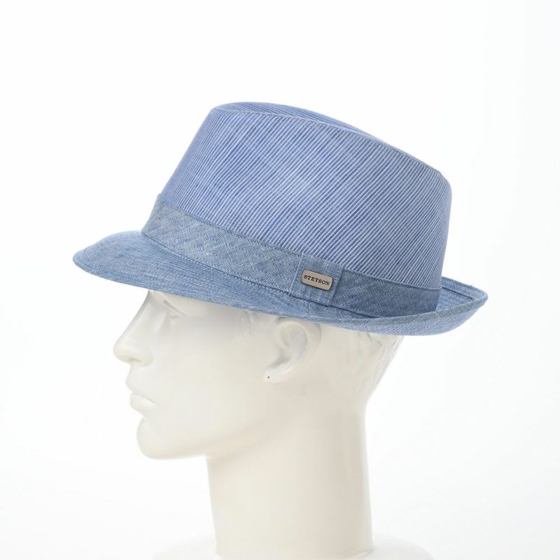 ステットソンのソフトハット SLUB BORDER HAT（スラブボーダー ハット）SE192 ブルー