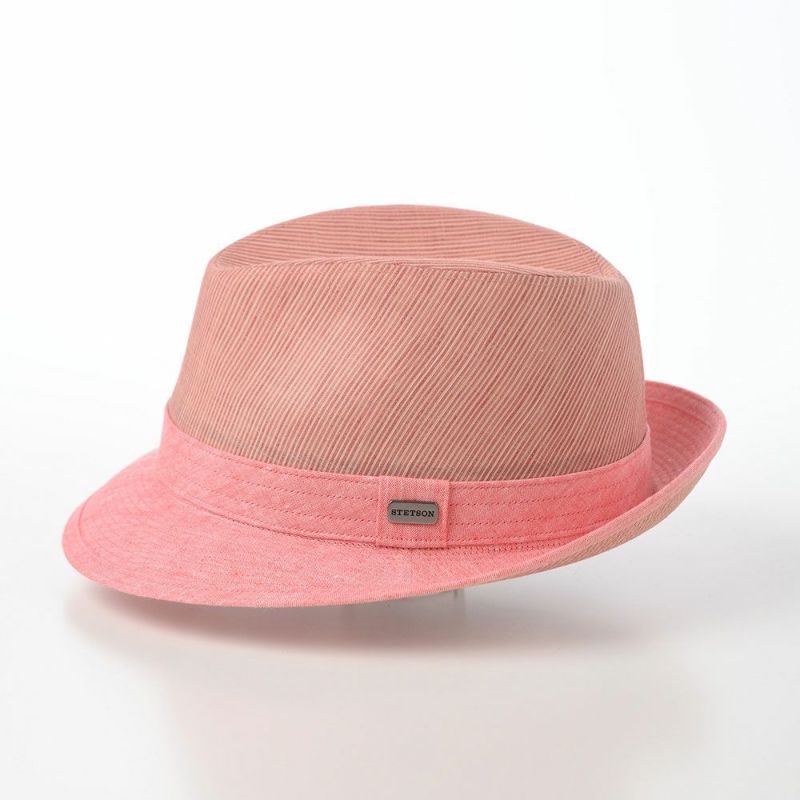 ステットソンのソフトハット SLUB BORDER HAT（スラブボーダー ハット）SE192 コーラル