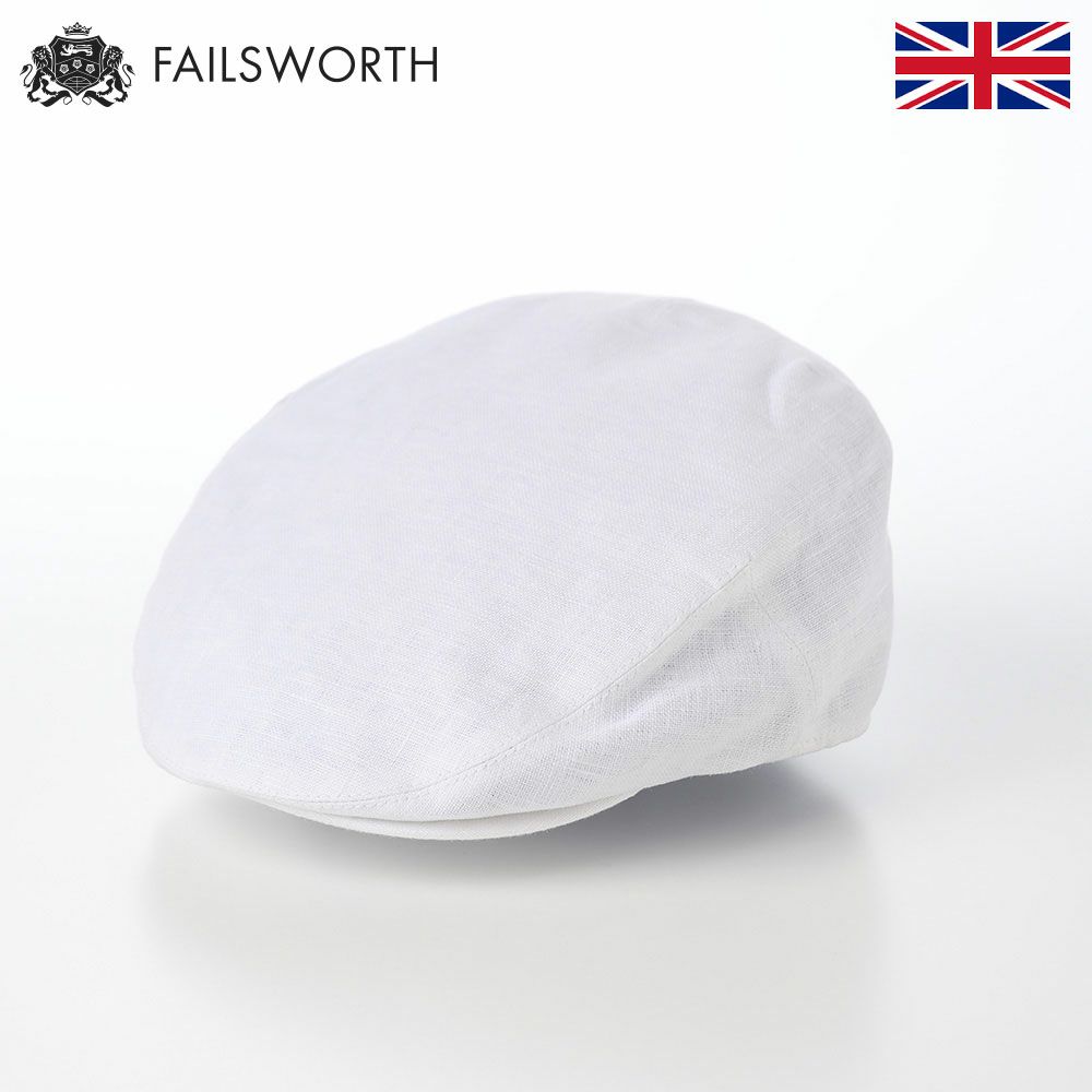 フェイルスワースのハンチング Irish Linen Cap（アイリッシュ リネン キャップ） ホワイト