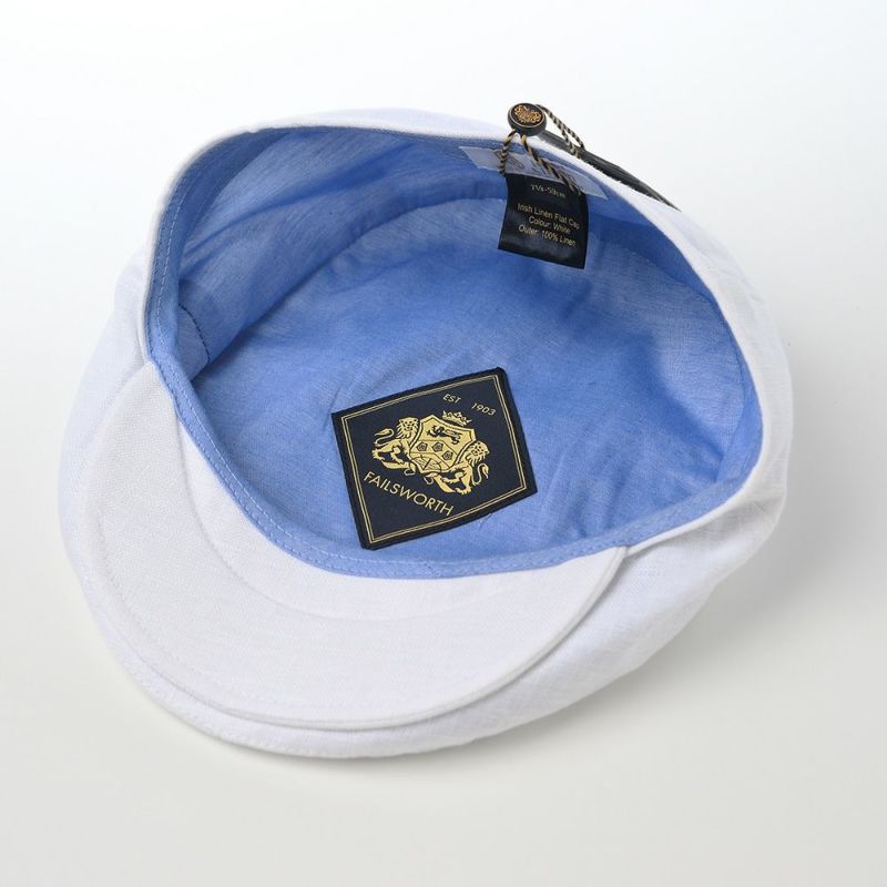 フェイルスワースのハンチング Irish Linen Cap（アイリッシュ リネン キャップ） ホワイト