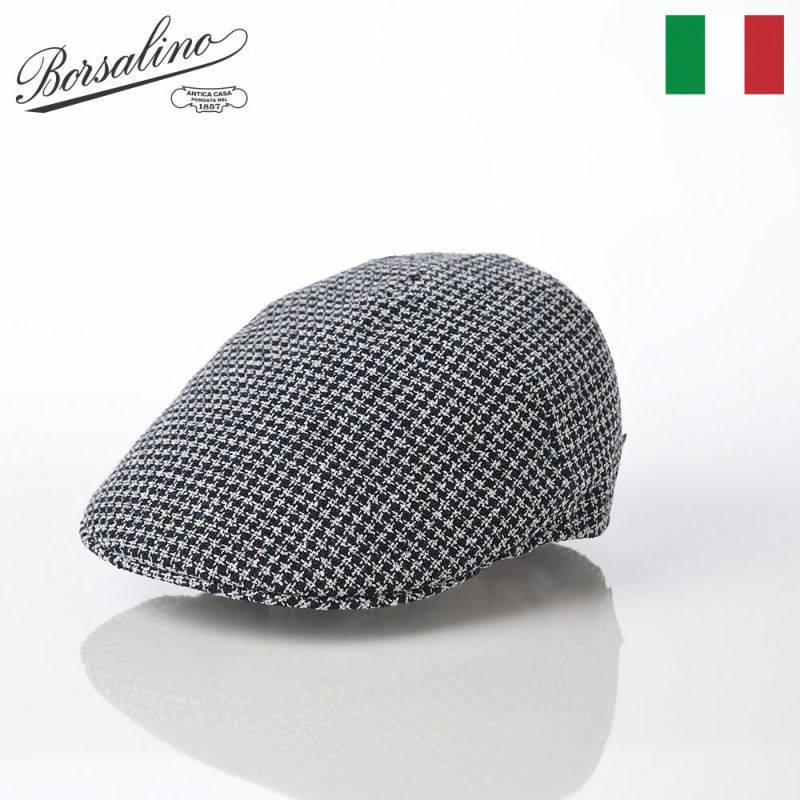 ボルサリーノのハンチング Hunting Parigi Houndstooth（ハンチング パリギ ハウンドトゥース） B12182 ネイビー