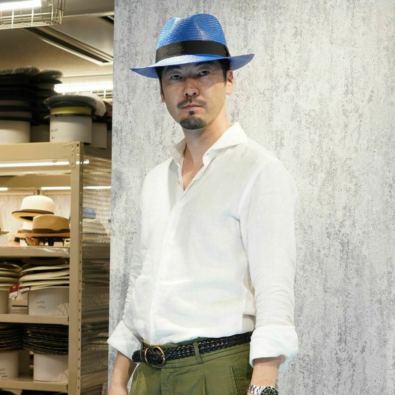 エロイ ベルナールのパナマハット PALETA NEU（パレッタ ノイ） ブルー