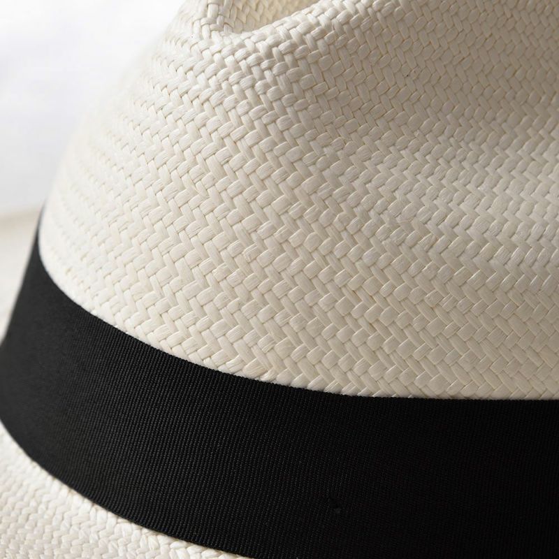 エロイ ベルナールのパナマハット Flat Panama Hat（フラット パナマハット） ホワイト