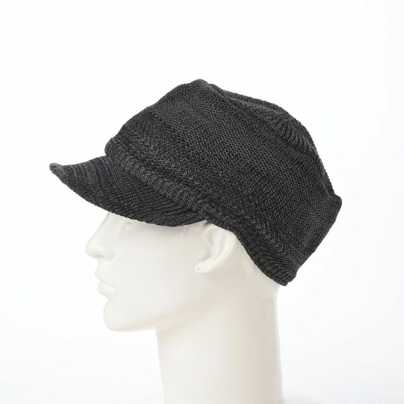 レッターのニットキャップ Silcot（シルコット） チャコール