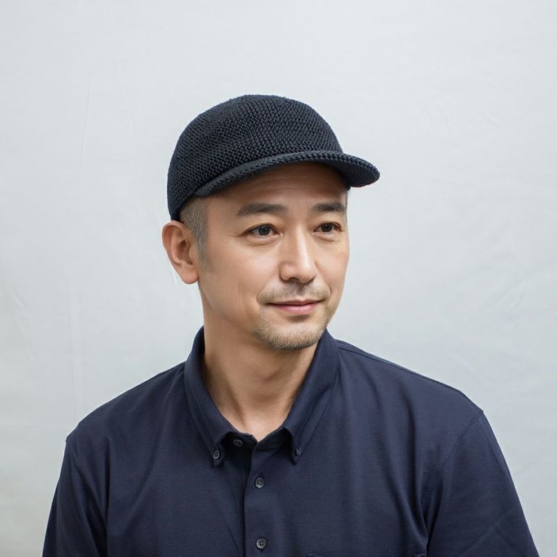 レッターのニットキャップ Sharly Cotton Cap（シャーリー コットン キャップ） ブラック