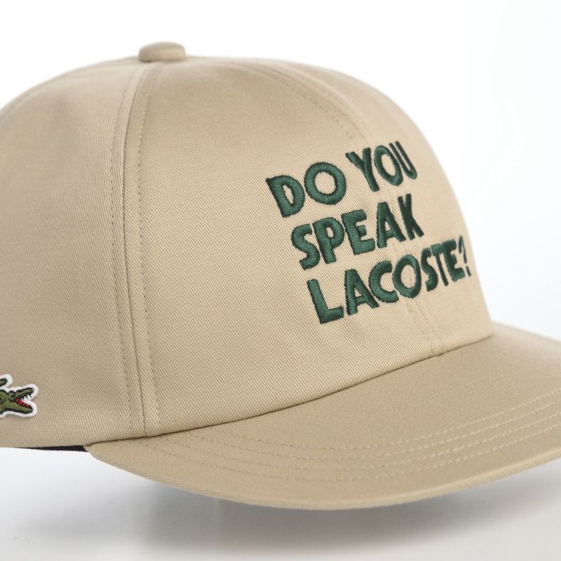 ラコステのキャップ MESSAGE CAP（メッセージ キャップ） L1304 ベージュ