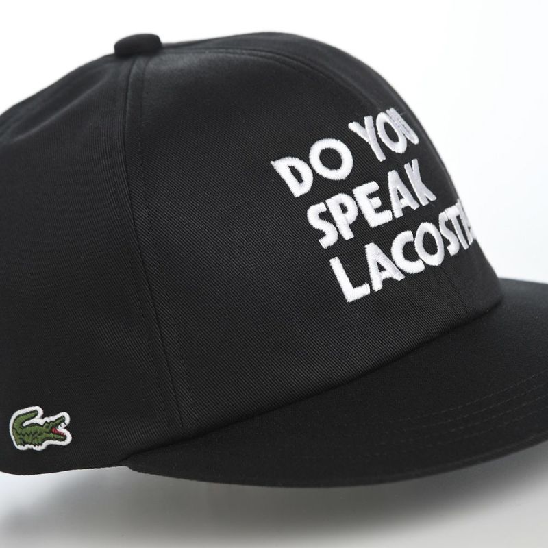 ラコステのキャップ MESSAGE CAP（メッセージ キャップ） L1304 ブラック