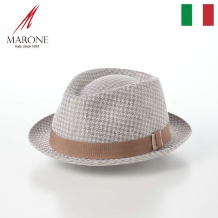 マローネのソフトハット Houndstooth Trilby（ハウンズトゥース トリルビー） MT351 ブラウン