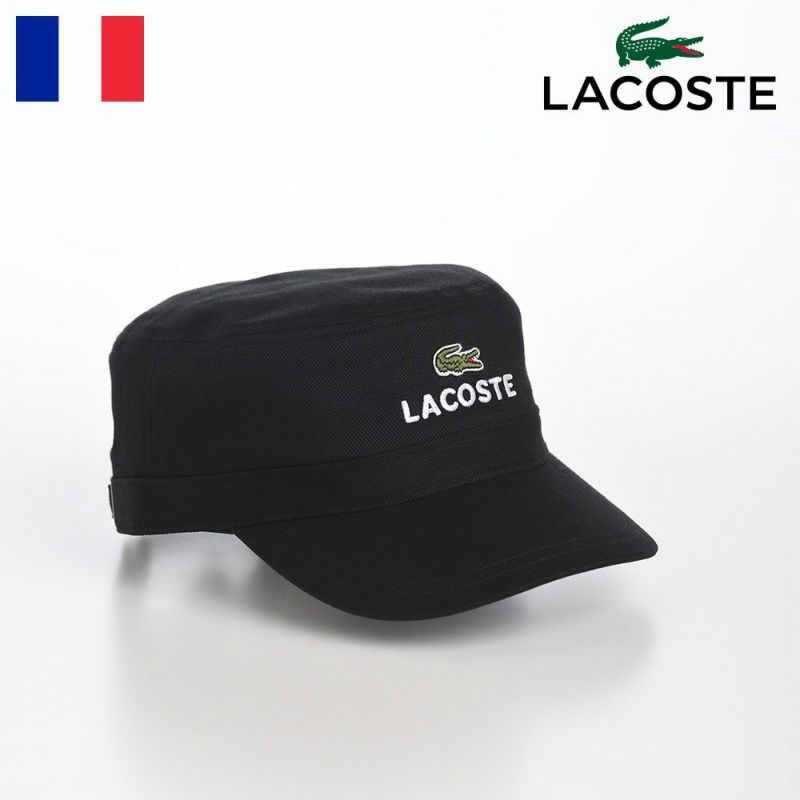 ラコステのワークキャップ LOGO DE GAULLE CAP（ロゴ ドゴールキャップ） L1308 ブラック