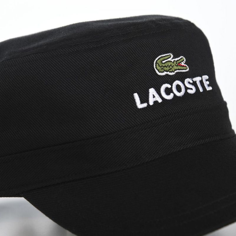 ラコステのワークキャップ LOGO DE GAULLE CAP（ロゴ ドゴールキャップ） L1308 ブラック