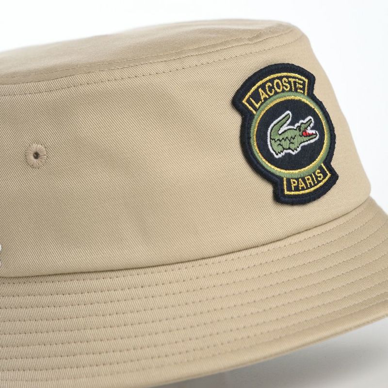 ラコステのバケットハット EMBLEM BUCKET HAT（エンブレム バケットハット） L1302 ベージュ