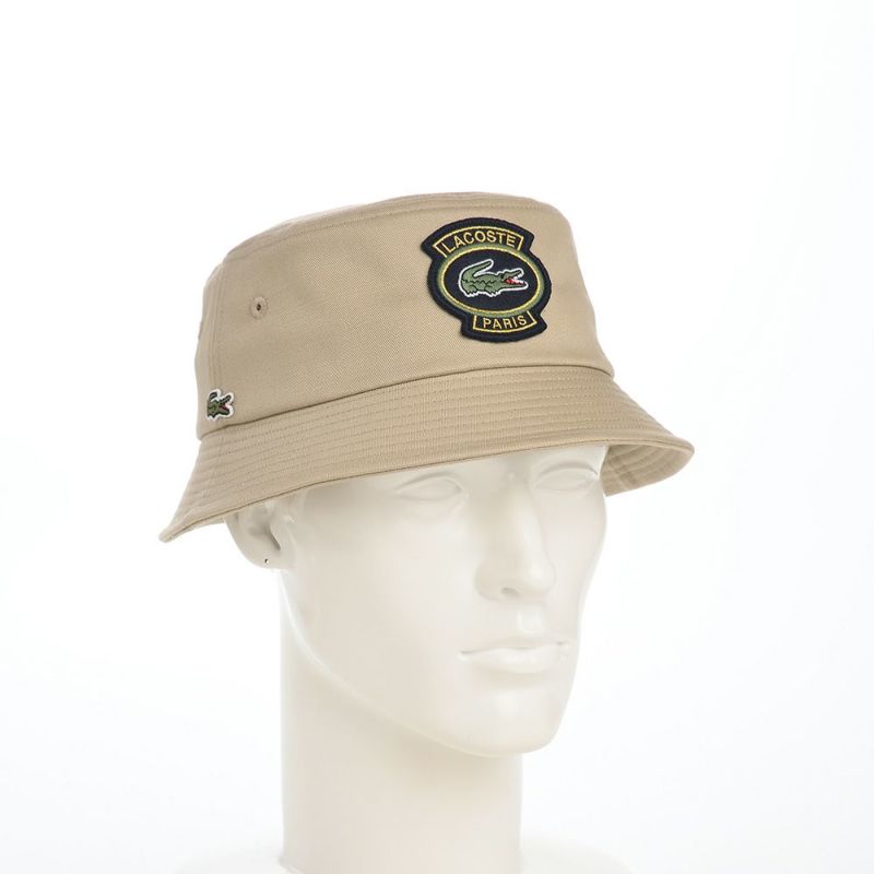 ラコステのバケットハット EMBLEM BUCKET HAT（エンブレム バケットハット） L1302 ベージュ