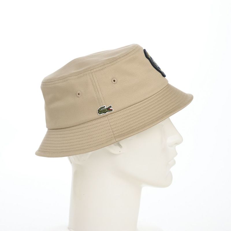 ラコステのバケットハット EMBLEM BUCKET HAT（エンブレム バケットハット） L1302 ベージュ