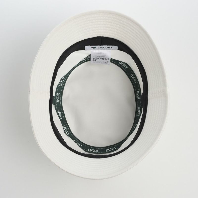 ラコステのバケットハット EMBLEM BUCKET HAT（エンブレム バケットハット） L1302 ホワイト