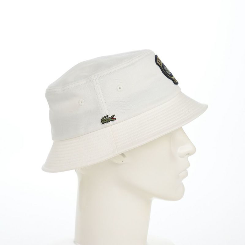 ラコステのバケットハット EMBLEM BUCKET HAT（エンブレム バケットハット） L1302 ホワイト