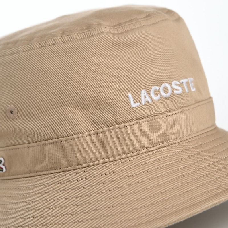 ラコステのバケットハット WASHED LOGO BUCKET HAT（ウォッシュドロゴ バケットハット） L1317 ベージュ