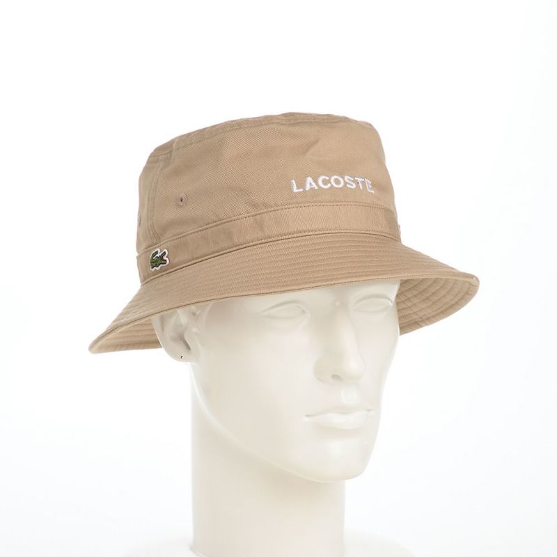 ラコステのバケットハット WASHED LOGO BUCKET HAT（ウォッシュドロゴ バケットハット） L1317 ベージュ