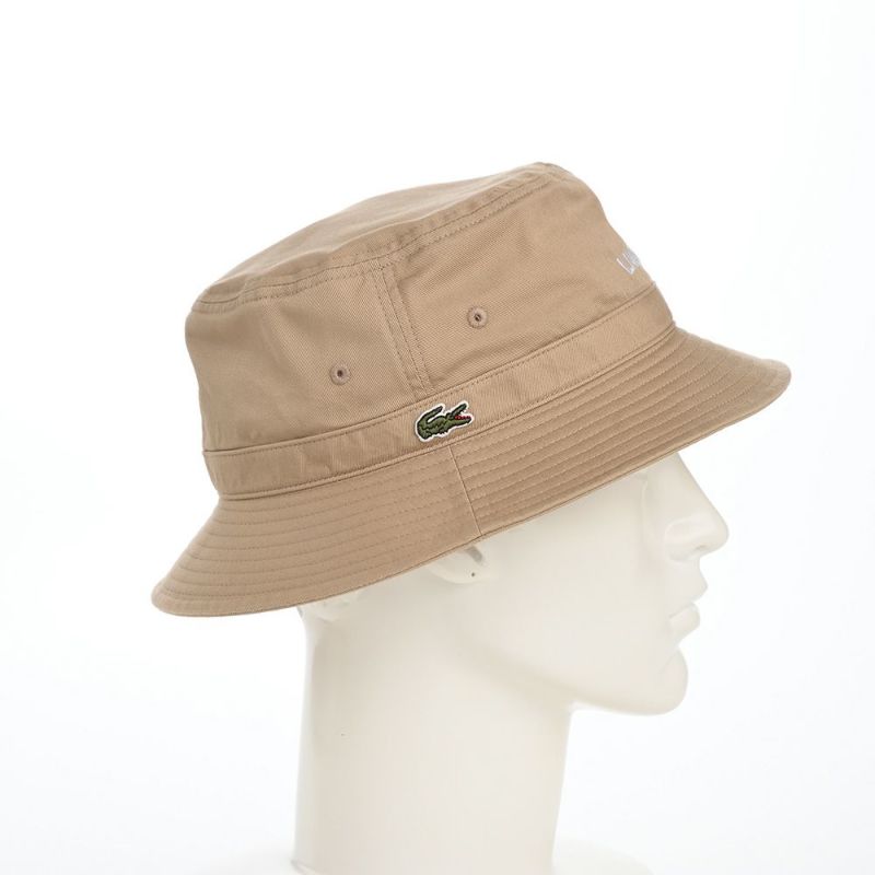 ラコステのバケットハット WASHED LOGO BUCKET HAT（ウォッシュドロゴ バケットハット） L1317 ベージュ