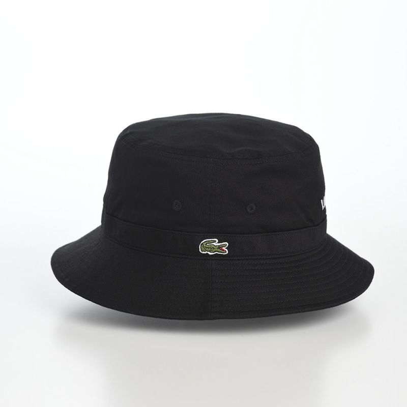 ラコステのバケットハット WASHED LOGO BUCKET HAT（ウォッシュドロゴ バケットハット） L1317 ブラック