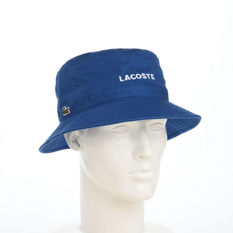 ラコステのバケットハット WASHED LOGO BUCKET HAT（ウォッシュドロゴ バケットハット） L1317 ブルー