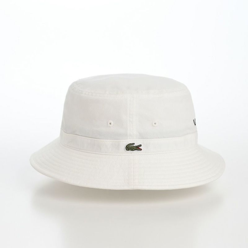 ラコステのバケットハット WASHED LOGO BUCKET HAT（ウォッシュドロゴ バケットハット） L1317 ホワイト