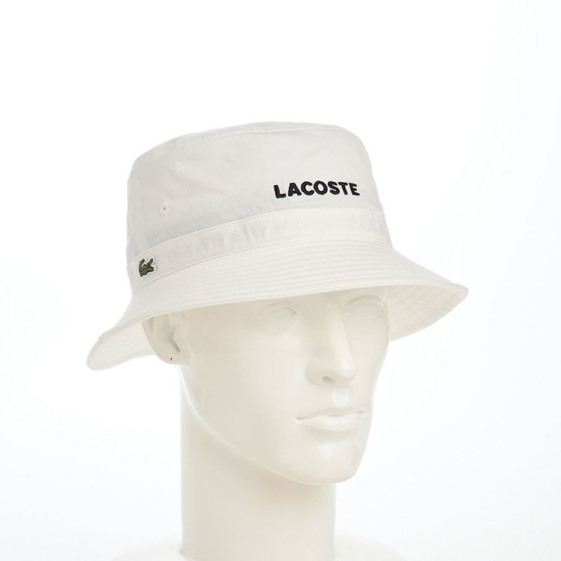 ラコステのバケットハット WASHED LOGO BUCKET HAT（ウォッシュドロゴ バケットハット） L1317 ホワイト