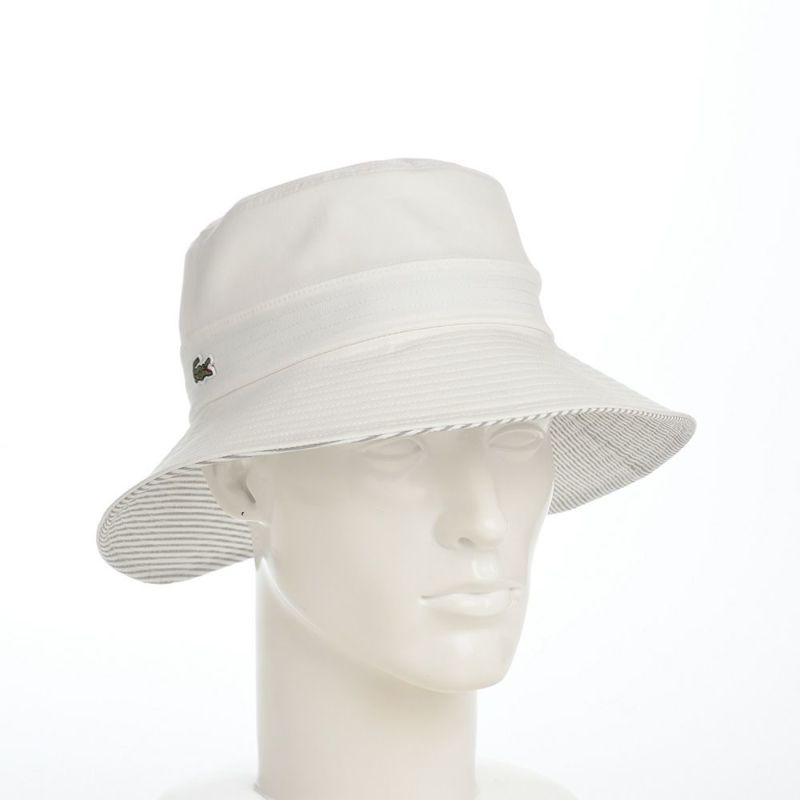 ラコステのバケットハット BASIC LONG BRIM HAT（ベーシック ロングブリム ハット） L7135 オフホワイト