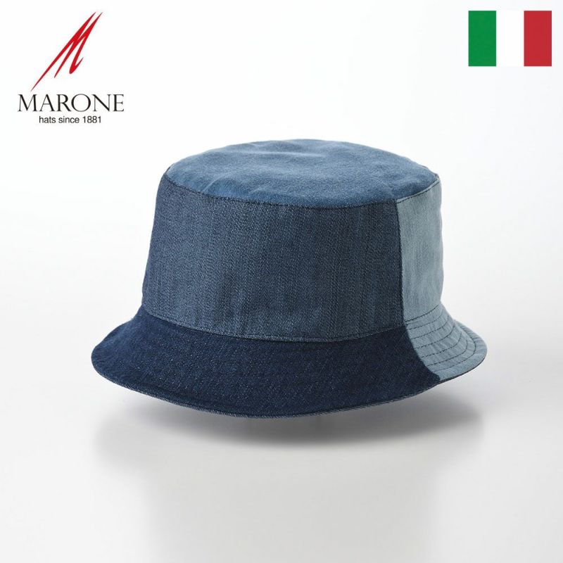 マローネのバケットハット Cloche Patchwork（クロッシュ パッチワーク） MT353 ブルー