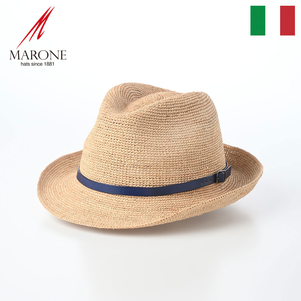マローネのラフィアハット Rollable Raffia Hat（ローラブル ラフィアハット）  ネイビー