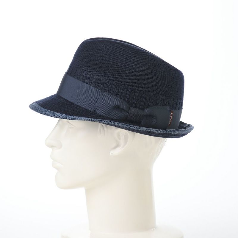 ステットソンのソフトハット SILK THERMO PIPING HAT（シルクサーモ パイピング ハット） SE761 ネイビー