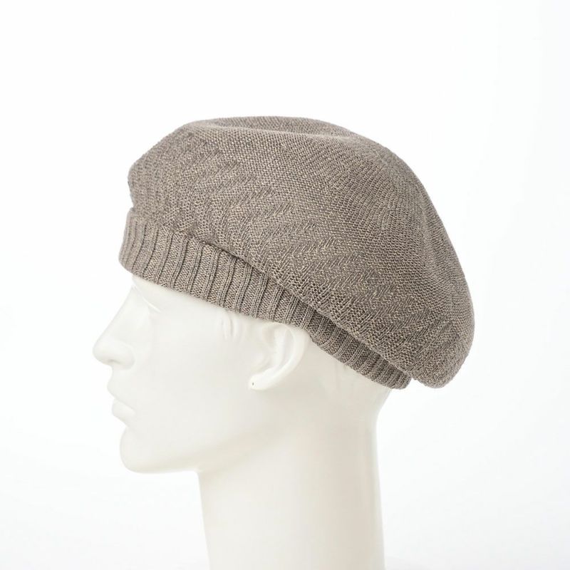 レッターのベレー帽 Rib Linen Beret Big（リブ リネン ベレー ビッグ） グレー