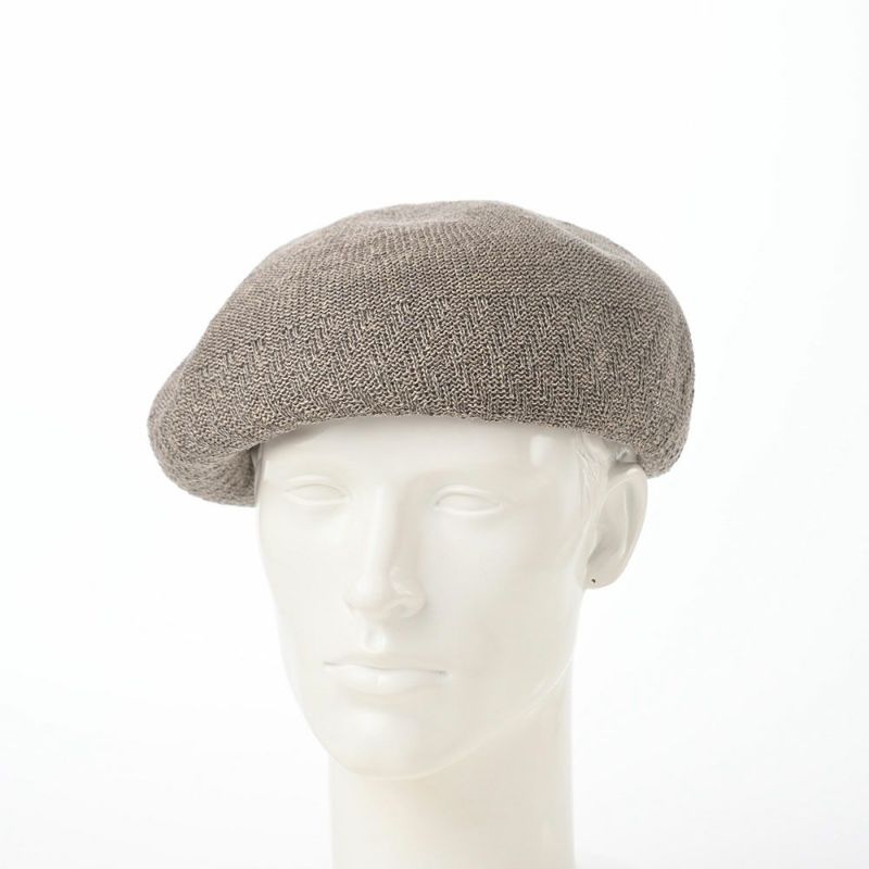 レッターのベレー帽 Rib Linen Beret Big（リブ リネン ベレー ビッグ） グレー