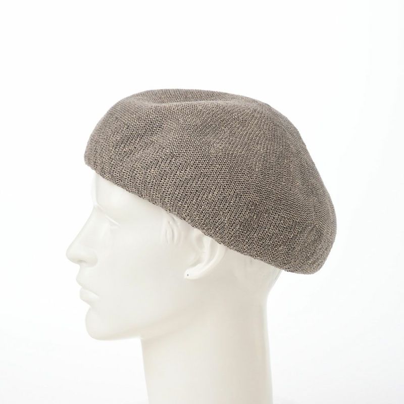 レッターのベレー帽 Rib Linen Beret Big（リブ リネン ベレー ビッグ） グレー