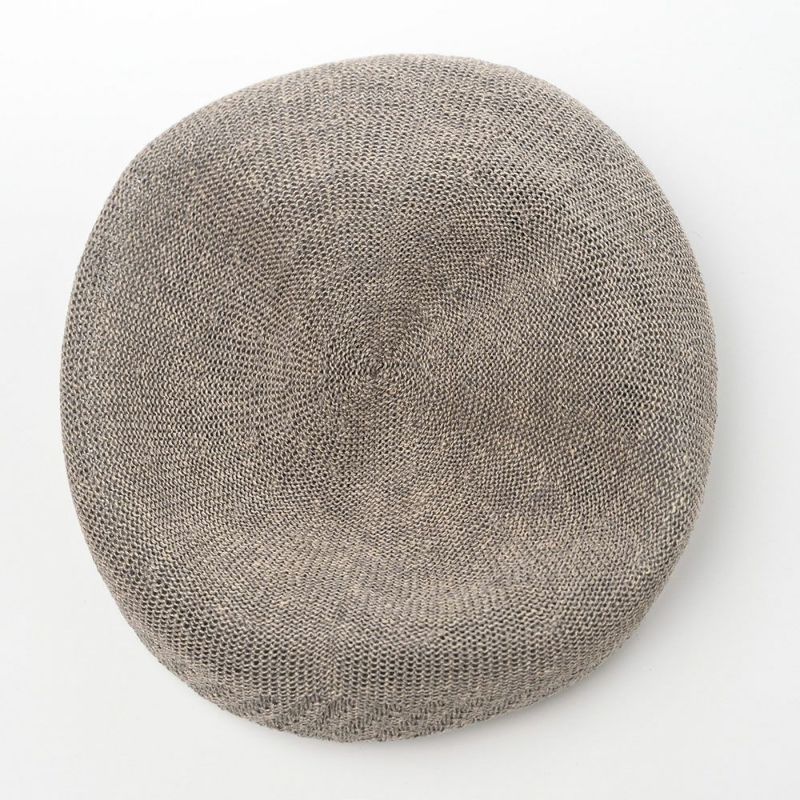 レッターのベレー帽 Rib Linen Beret Big（リブ リネン ベレー ビッグ） グレー