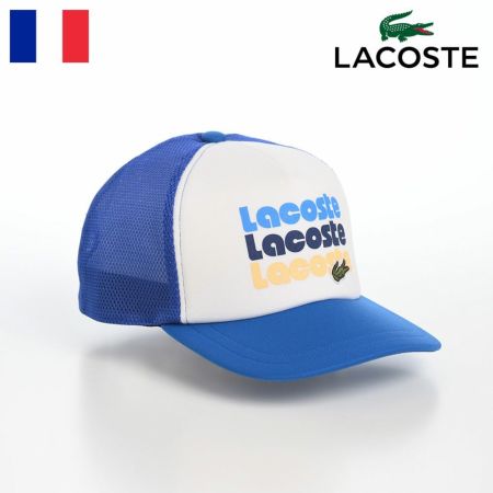 ラコステのキャップ PRINT MESH CAP（プリント メッシュキャップ） L1305 ブルー