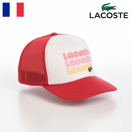 ラコステのキャップ PRINT MESH CAP（プリント メッシュキャップ） L1305 レッド