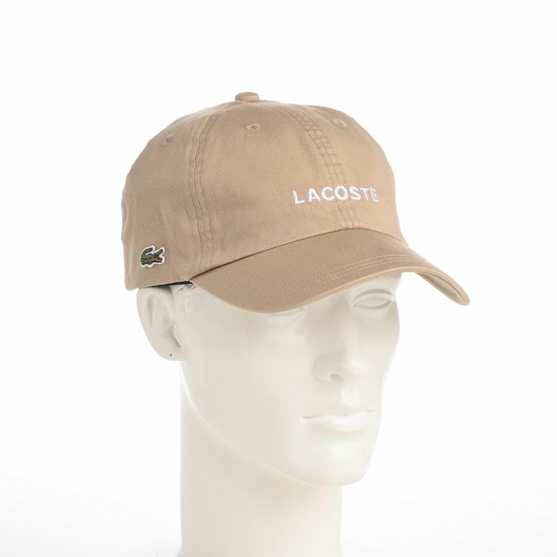 ラコステのキャップ WASHED LOGO CAP（ウォッシュドロゴ キャップ） L1316 ベージュ