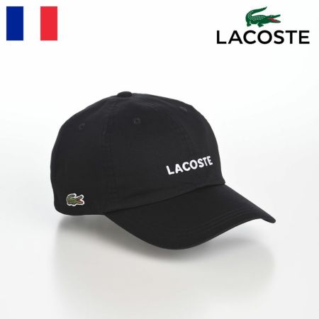 ラコステのキャップ WASHED LOGO CAP（ウォッシュドロゴ キャップ） L1316 ブラック