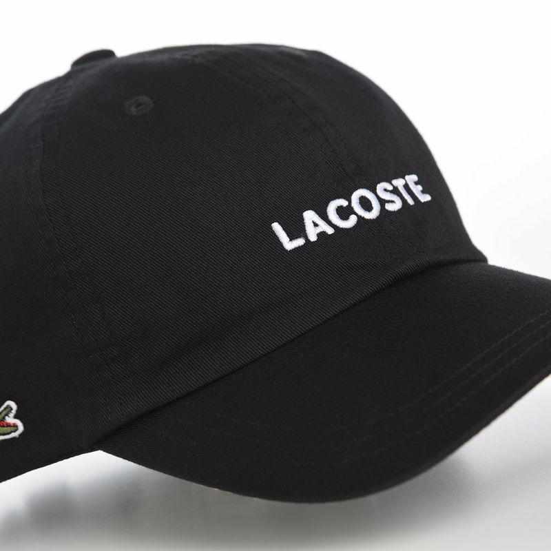 ラコステのキャップ WASHED LOGO CAP（ウォッシュドロゴ キャップ） L1316 ブラック