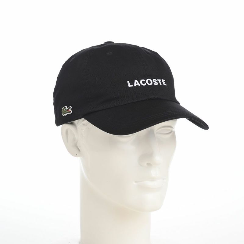 ラコステのキャップ WASHED LOGO CAP（ウォッシュドロゴ キャップ） L1316 ブラック