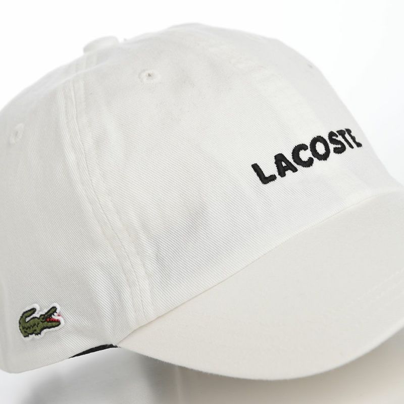 ラコステのキャップ WASHED LOGO CAP（ウォッシュドロゴ キャップ） L1316 ホワイト