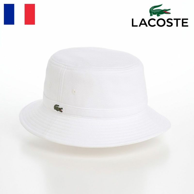 ラコステのバケットハット KANOKO BUCKET HAT（カノコ バケットハット） L1311 ホワイト